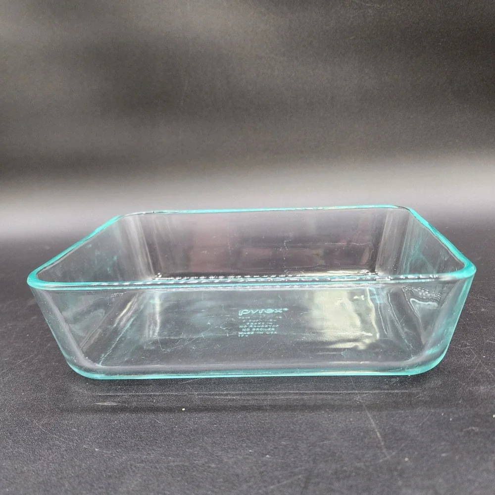 VTG Pyrex 6 Cup 1.5L Clear Glass Rectangular Food Baking Dish 7211 Made in USA